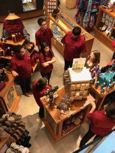 Students learning about merchandising and products at the Squamish Lil'wat Cultural Centre in Whistler