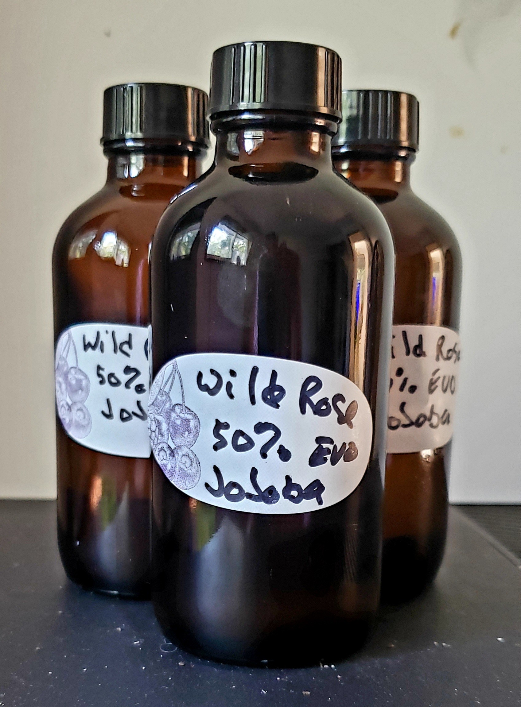 Finished Oils are stored in dark bottles so they last longer