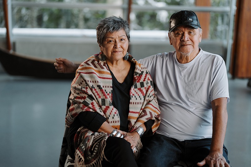 Chief Janice George and Buddy Joseph Squamish Nation Weavers